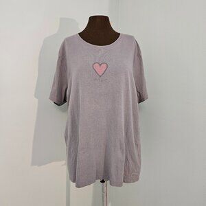 Life is Good Grey T-Shirt w/ Heart, Size XXL